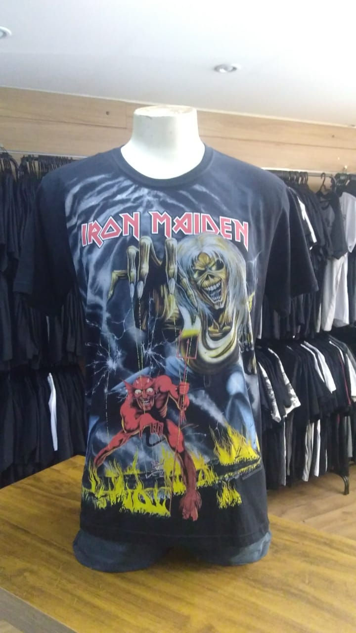 Camiseta Iron Maiden The Number Plus Size Pto Stamp PSM1483