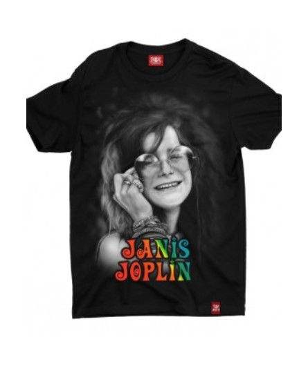 Camiseta Janis Joplin Foto Preto Chemical C2496