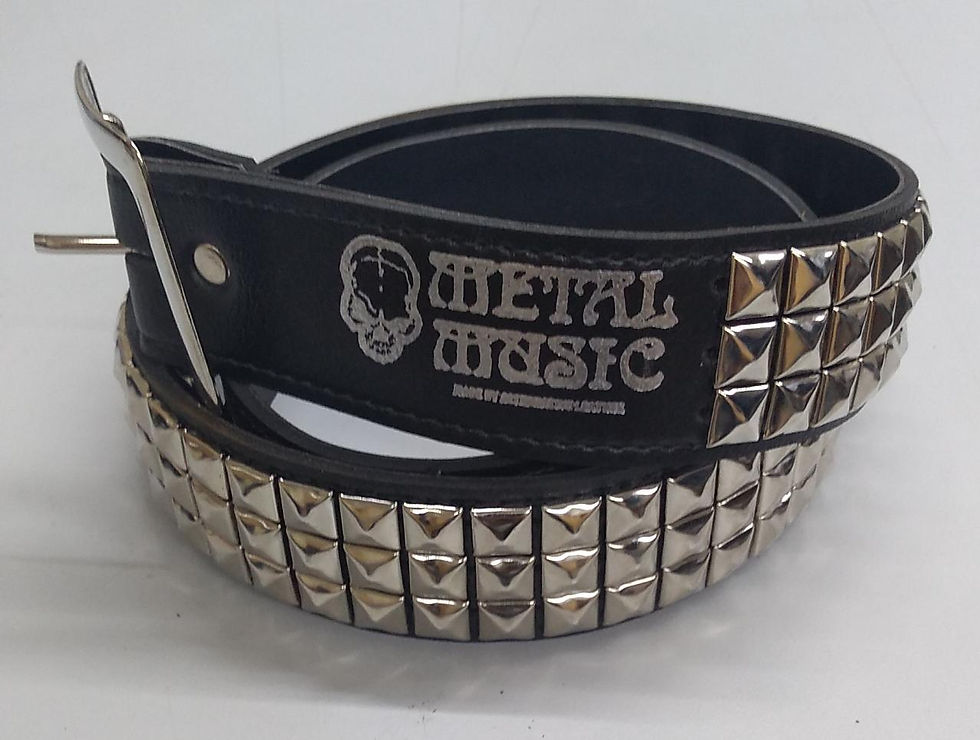 Miniatura: Cinto Sintético 3 Fileiras de Pirâmide Cromada CAL03