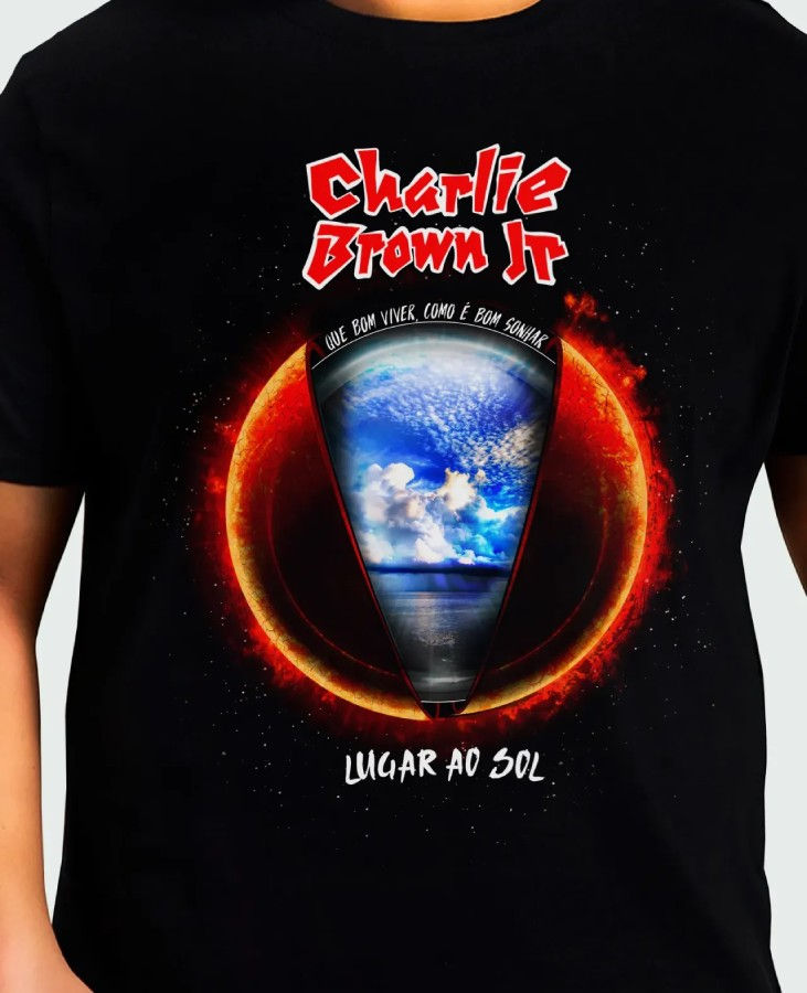 Camiseta Charlie Brown Jr Lugar Ao Sol Plus Size Pto OF0154