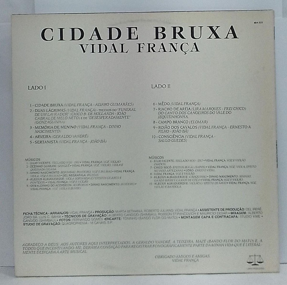 Miniatura: LP Usado Vidal França Cidade Bruxa
