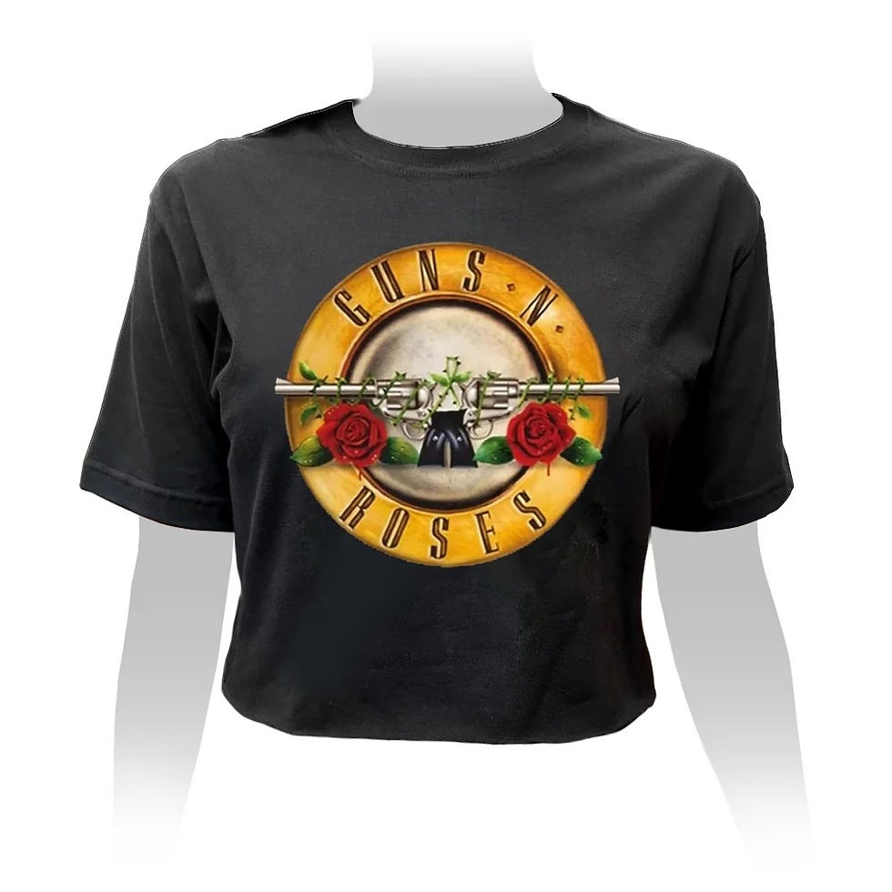 Cropped Feminino Guns N Roses Logo Preto CRO101