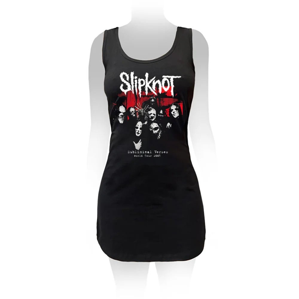 Vestido Slipknot Subliminal Verses Algodão Preto VROC111