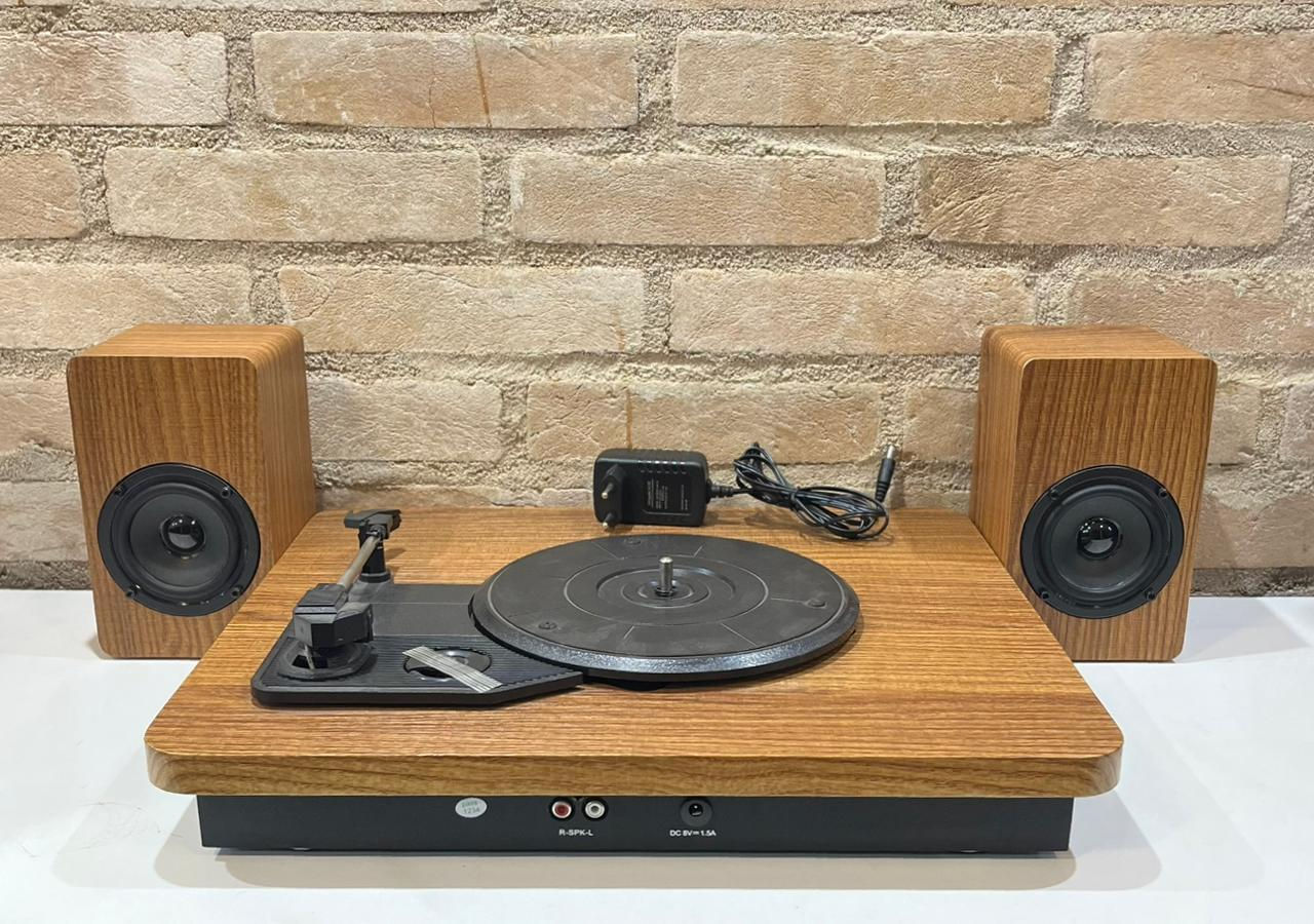 Vitrola De Mesa Toca Discos Retro Pulse Sp366 V2.1 Marrom