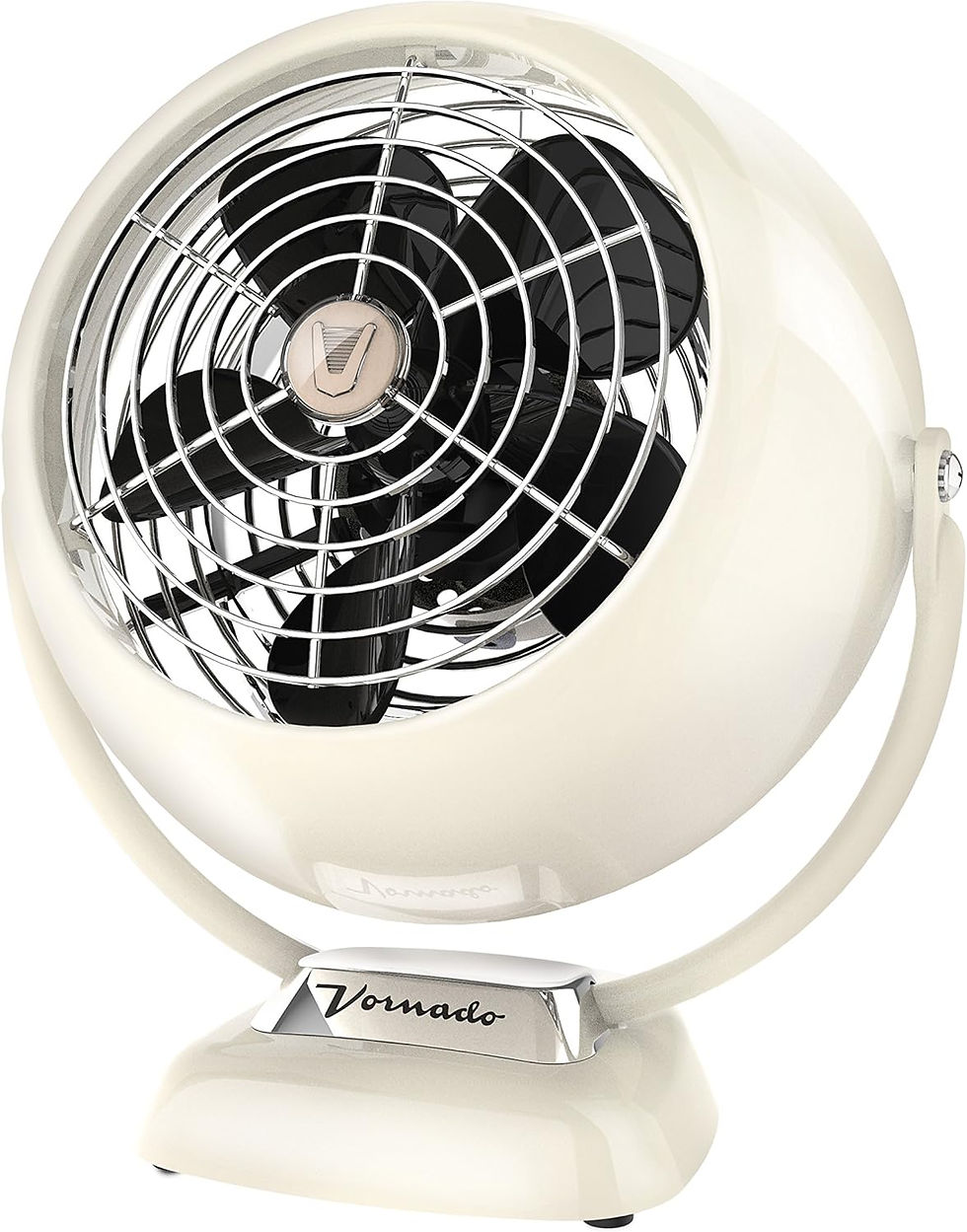 Vornado VFAN™ Jr. Vintage Metal Desk Fan, 2-Speed, Retro Air Circulator with Adjustable Tilt, Fan for Bedroom, Office and Dorm Room Cooling, Vintage White