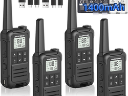 Rechargeable Walkie Talkies Long Range for Adult, Baofeng F22 Handheld FRS Radio Walkie Talkies 4 Pack Portable 2 Way Radio USB-C Cable NOAA Weather Radio VOX Walky Talky for Camping Hiking
