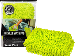 Chemical Guys Chenille Microfiber Wash Pad (2 Pack) – Scratch-Free Extra Plush Wash Pads for Gentle Car Cleaning & Maximum Suds Absorption