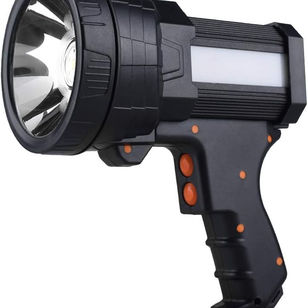 YIERBLUE Rechargeable Spotlight, Super Bright 2000,000 High Lumen LED Handheld Spotlight Long Lasting Large Flashlight Searchlight and Flood Camping Flashlight with Foldable Tripod Black