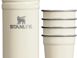 STANLEY Adventure Pre-Party Nesting Shot Glass Set | 4 Shot Glasses in Travel Carrying Case | 2 oz Stainless Steel Shooters | BPA-Free | Cream Gloss