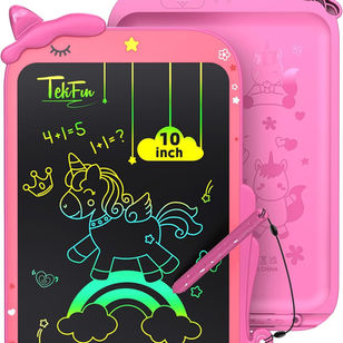 TEKFUN Toddler Boy Toys, LCD Writing Tablet for Kids, Doodle Board Dinosaur Toys, Travel Essentials Toys for 3 4 5Year Old Boys Girls, Easter Birthday Christmas Gifts (10inch Rosepink)