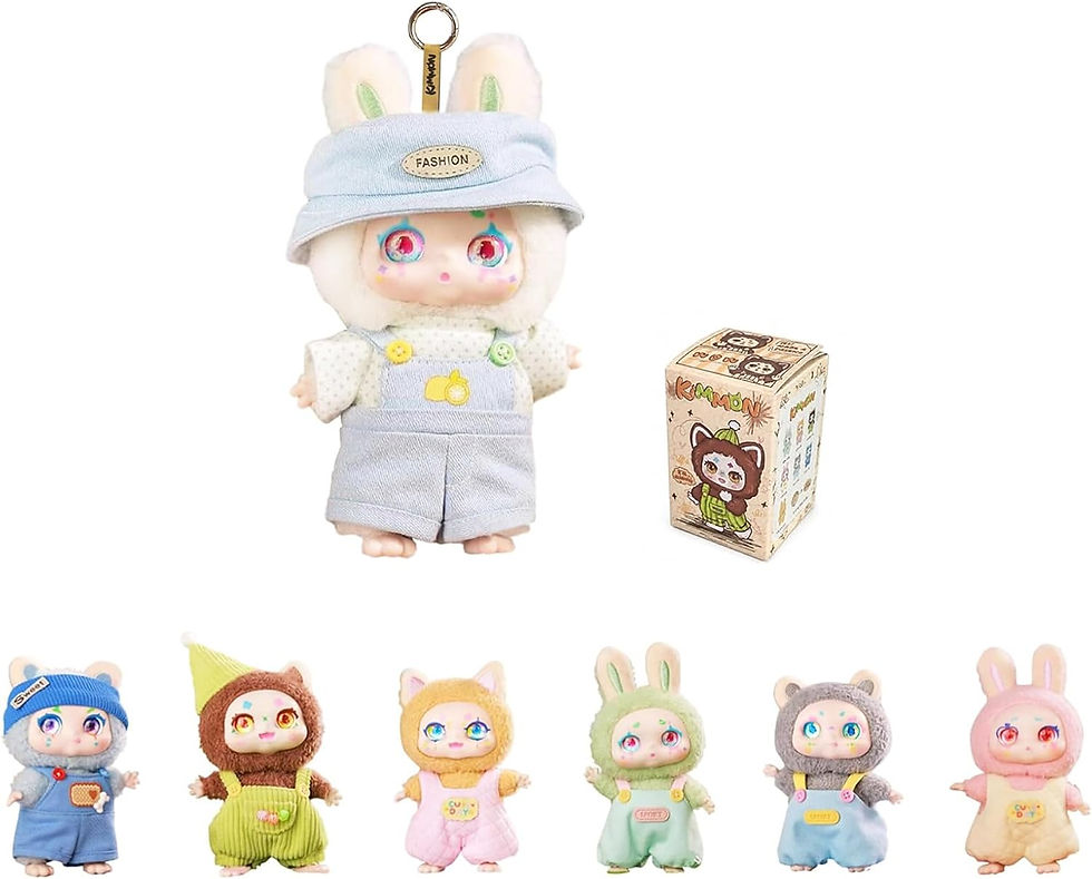 CALEMBOU Vinyl Plush Blind Box, Kimmon Mimon Series Plush Keychain Stuffed Blind Box, Kawaii 1 of 6 Possible Mystery Collectible Toys Cute Soft Animals Charm Birthday Gifts 