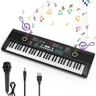 61 keys keyboard piano, Electronic Digital Piano with Built-In Speaker Microphone, Portable Keyboard Gift Teaching for Beginners, electric piano for kids 