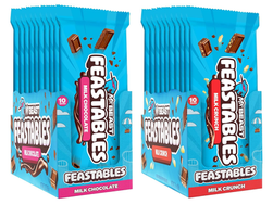 Feastables MrBeast Combo Pack, King Size Milk Chocolate & Milk Crunch Bars, 10 Each, Candy Bars for Adults & Kids, Candy Bar for Snacks, Gifts, or Dessert, Fairtrade Cocoa, 2.1 Oz Each, 20 Count