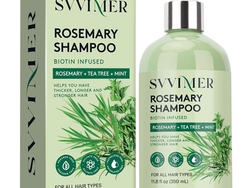 Svvimer Rosemary Hair Thickening Shampoo: Thickening and Strengthening Formula for Men & Women - Volumizing Shampoo with Tea Tree Oil Biotin Mint - For Thinning Fine Hair 11.8 Fl Oz