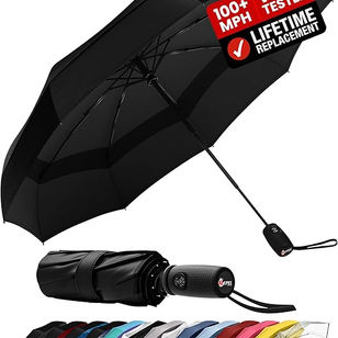 Repel Windproof Travel Umbrella - Compact & Withstands Winds up to 100MPH , Strongest Premium Auto Folding Umbrella for Rain and Sun - Durable, Light & Portable for Women & Men , Fits Backpack & Cars