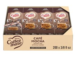 Nestle Coffee mate Coffee Creamer, Cafe Mocha, Liquid Creamer Singles, Non Dairy, No Refrigeration, 0.375 fl oz Tubs (Pack of 200)
