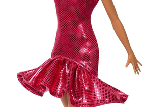 Barbie Ballroom Dancer Fashion Doll with Red Ruffle Dress, Dancing Shoes & Brown Styled Hair, Dancing Trophy Accessory