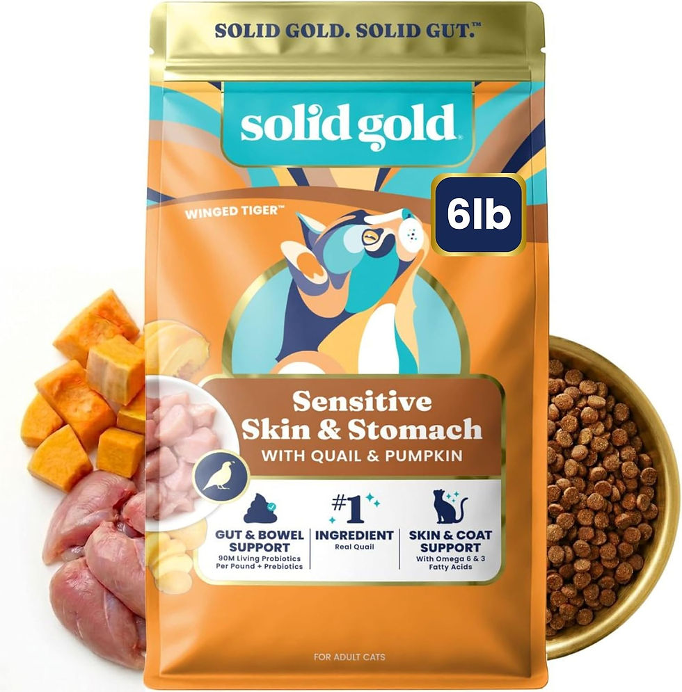 Solid Gold Indoor Quail Dry Cat Food, Sensitive Stomach, Adult Cats, 6LB 
