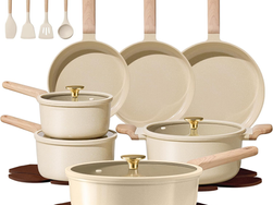 CAROTE 22Pcs Pots and Pans Set Non stick, Ceramic Cookware Set, Non-toxic Kitchen Cooking Set, PFAS and PFOA Free