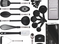 Kitchen Utensils Set 35 PCS Cooking Utensils Set, Nonstick and Heat Resistant Nylon Stainless Steel Silicone Spatula Set - Kitchen Gadgets Home Essentials Kitchen Accessories, Apartment Must Haves