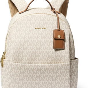Michael Kors Sable Medium Backpack, Gold-Tone Hardware/Vanilla/Acorn