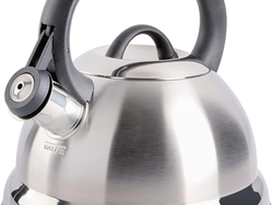 Mr. Coffee Flintshire 1.75-Quart Stainless Steel Whistling Tea Kettle – Brushed Satin Finish Stove-Top Kettle for Boiling Water
