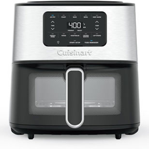 Cuisinart Air Fryer, 6-Quart Basket Large Fryer with 5 Cooking Functions to Roast, Bake, Broil, Air Fry and Keep Warm, 5 Airfryer Presets, Dishwasher-Safe Parts, AIR-200NAS, Stainless Steel & Black |