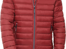 Tommy Hilfiger Mens Embroidered Logo Puffer Jacket