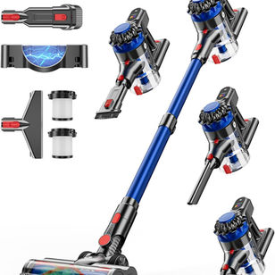 Cordless Vacuum Cleaner, 500W/40Kpa Vacuum Cleaners for Home, 60Mins Stick Vacuum with LED Display, Anti-Tangle & Wall Mount Charging, 8 in 1 Lightweight Vacuum for Hard Floors Carpet Pet Hair