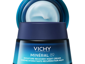 VICHY Minéral 89 Moisture Recovery Night Cream, Face Moisturizer with Hylauronic Acid, Melatonin & Minerals for Skin Barrier Repair, Plumps Skin, Non-Greasy, 50ml