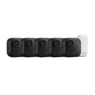 Blink Outdoor 2K+ (newest model) — Wireless smart security camera, 2K video resolution, enhanced audio, two-year battery. Sync Module Core included — 5 camera system (Black)