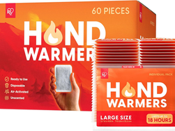 IRIS USA Hand Warmers, Regular or Large, 30/60 Individual Warmers, Regular & Adhesive Body Warmers Up to 10/12/18 Hours Disposable Handwarmers Bulk for Hot Hands Feet Chest Back, TSA-Approved, Outdoor