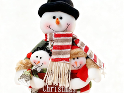 2025 New Christmas Snowman Decor Indoor, 12in Plush Snowman Christmas Decorations Indoor, Stuffed Snow Man Ornaments Winter Decorations for Office Table