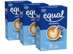 EQUAL 0 Calorie Sweetener, Sugar Substitute, Zero Calorie Sugar Alternative Sweetener Packets, Sugar Alternative, 230 Count, Pack of 3
