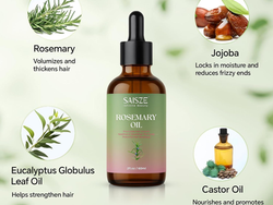 Rosemary Oil for Hair Growth, Organic Oil for Eyebrow and Eyelash, Nourishes Scalp, Strengthens Hair, 60ml