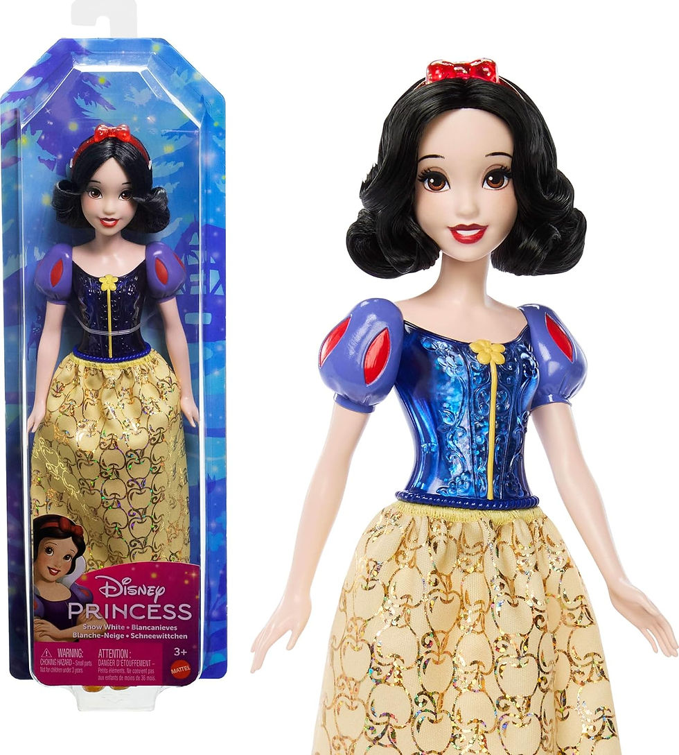 Mattel Disney Princess Snow White Doll in Sparkling Fashion with Removable Skirt, Hairband and Shoes, Posable & Collectible, Inspired by Movie
