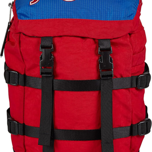 JanSport Mini Skip Pack – Compact Backpack with Main Compartment, Side Water Bottle Pocket, and Zippered Accessory Pocket, Red Tape