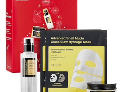 COSRX Snail Mucin Limited Holiday Gift Set with Snail Mucin Repairing Serum, Moisturizer & Collagen Face Mask, Korean Skin Care Set, Stocking stuffers, Gifts for Women, Amazon Exclusive