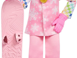 Barbie Careers Snowboarder Doll Wearing Pink Snow Jacket, Pants & Boots with 10+ Accessories Including Color-Change Snowboard