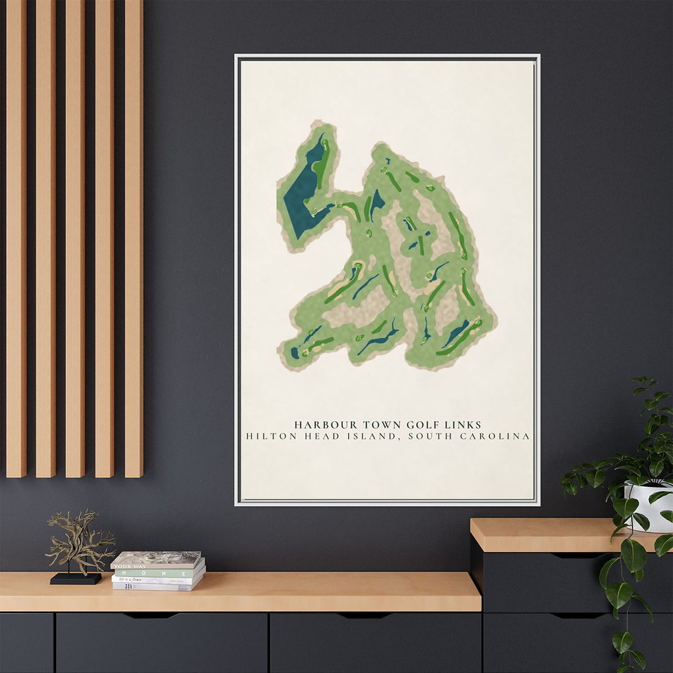 Thumbnail: Harbour Town Golf Links Framed Canvas Map, Hilton Head Island SC Golf Wall Art