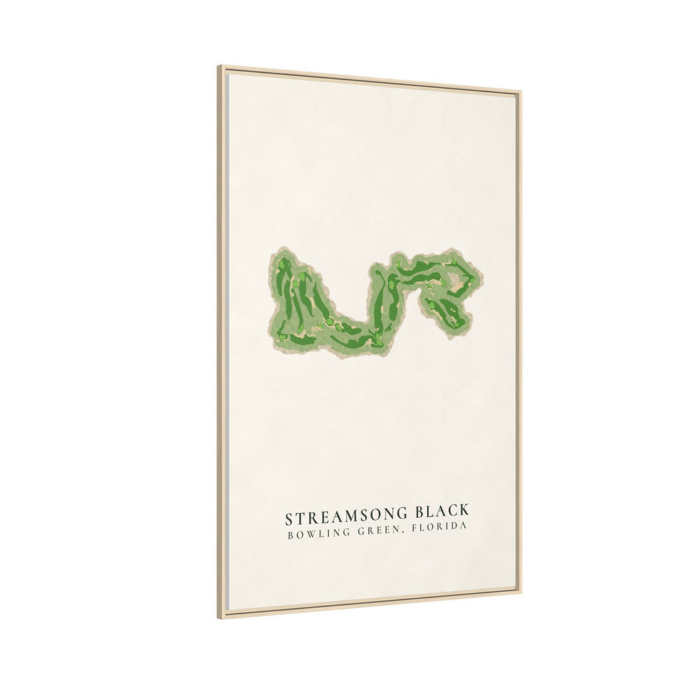 Thumbnail: Streamsong Black Framed Canvas Golf Course Map, Bowling Green FL Golf Wall Art