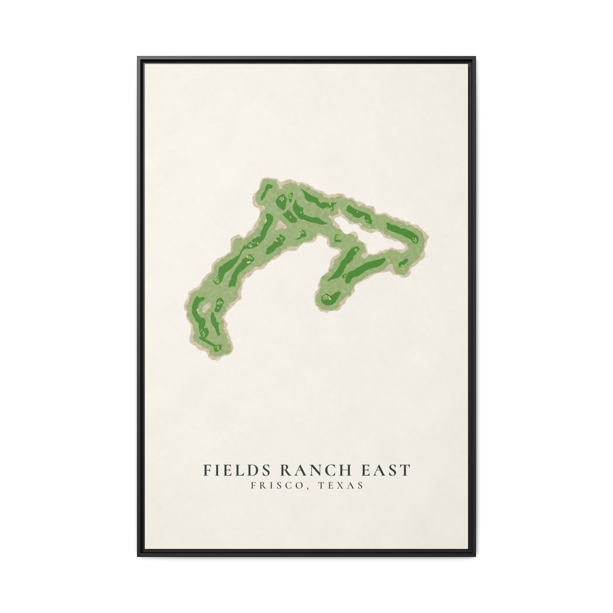 Fields Ranch East Framed Canvas Golf Course Map, Frisco TX Golf Wall Art