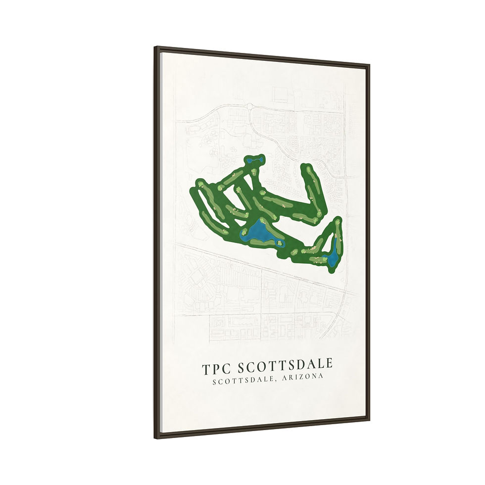 Thumbnail: TPC Scottsdale Stadium Course Framed Canvas Map, Scottsdale AZ Golf Wall Art