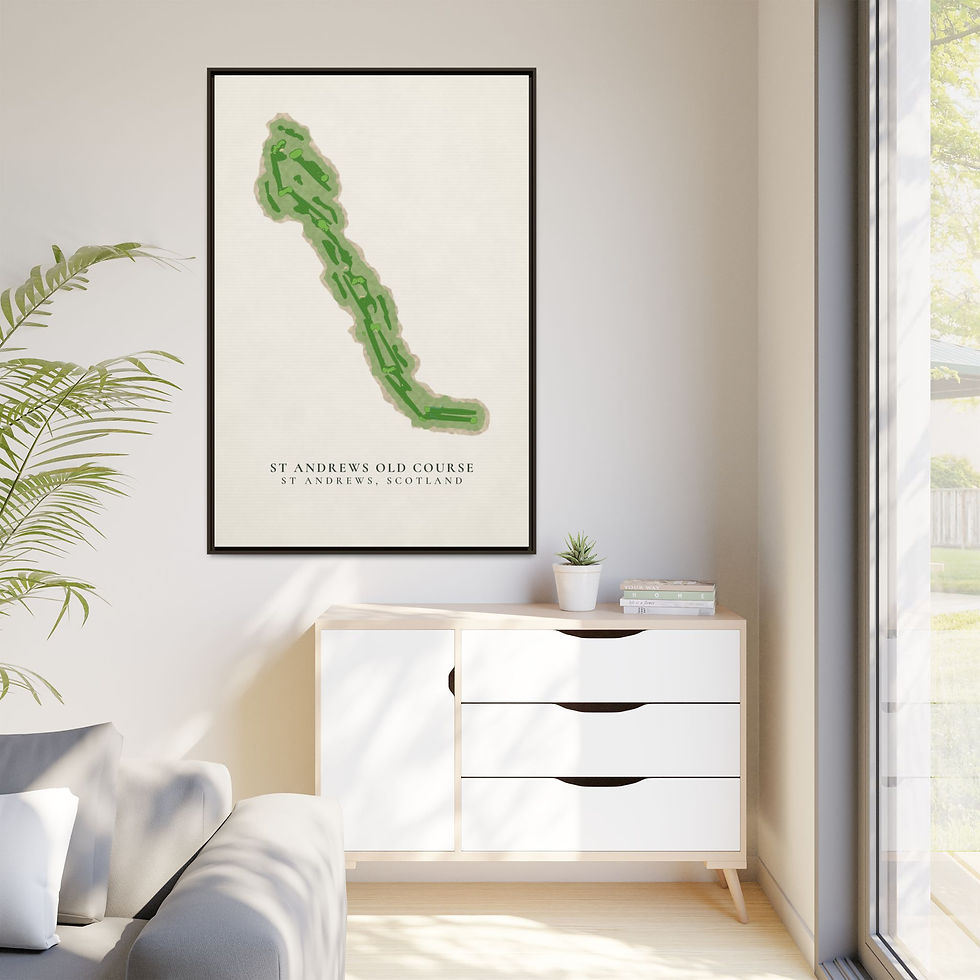 Thumbnail: St Andrews Old Course Framed Canvas Map, St Andrews Scotland Golf Wall Art