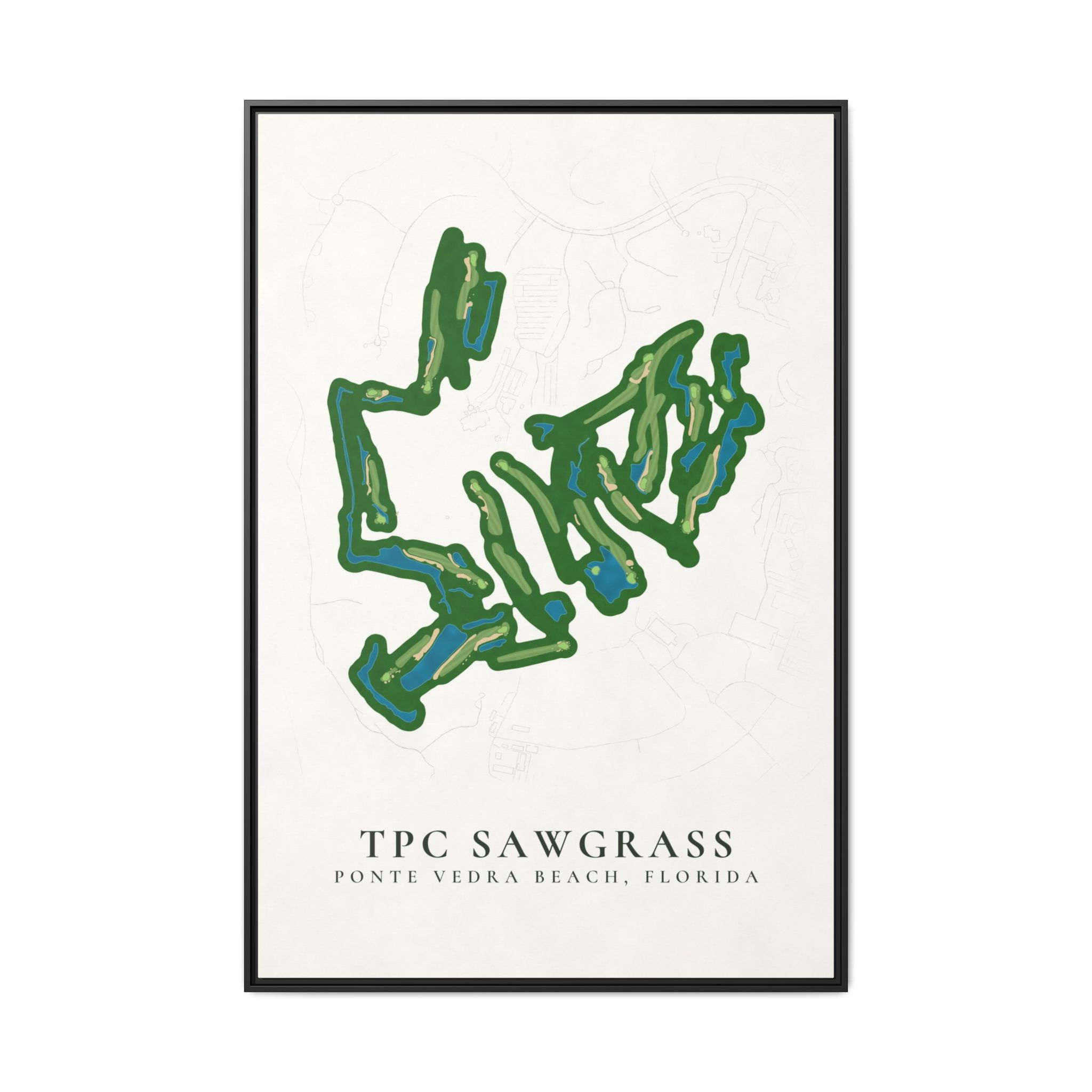 TPC Sawgrass Stadium Course Framed Canvas Map
