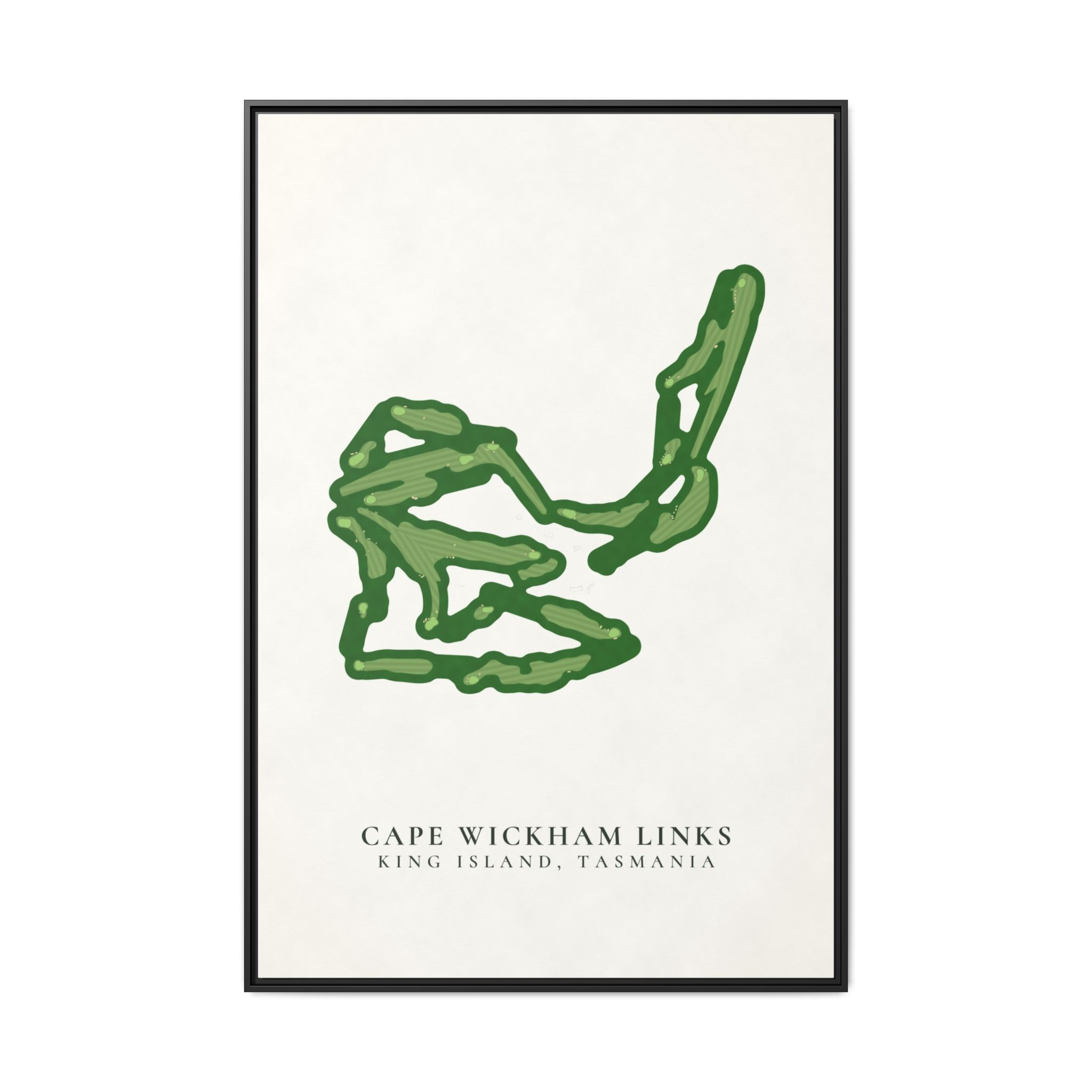 Cape Wickham Links Framed Canvas Golf Course Map