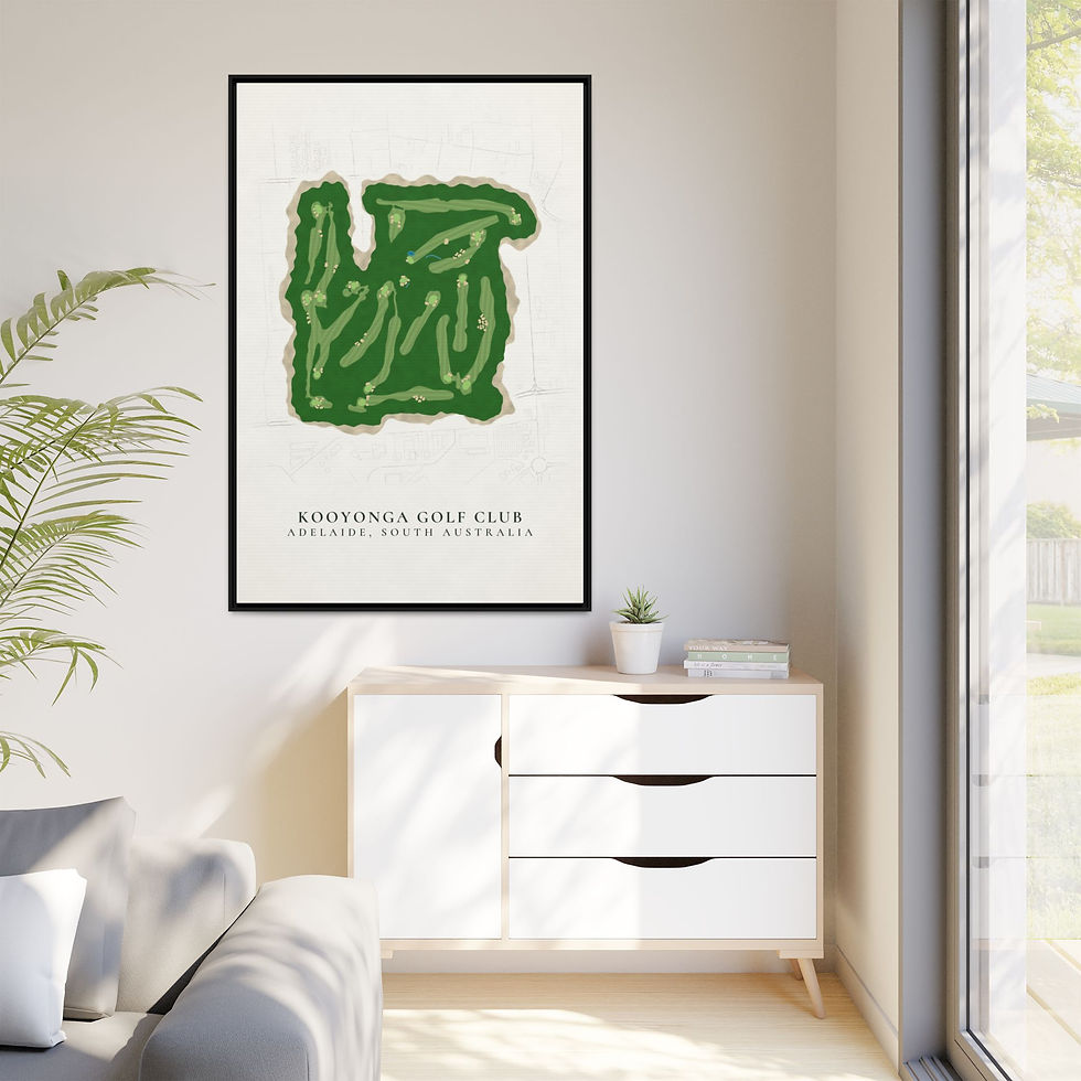 Thumbnail: Kooyonga Golf Club Framed Canvas Map, Adelaide South Australia Golf Wall Art