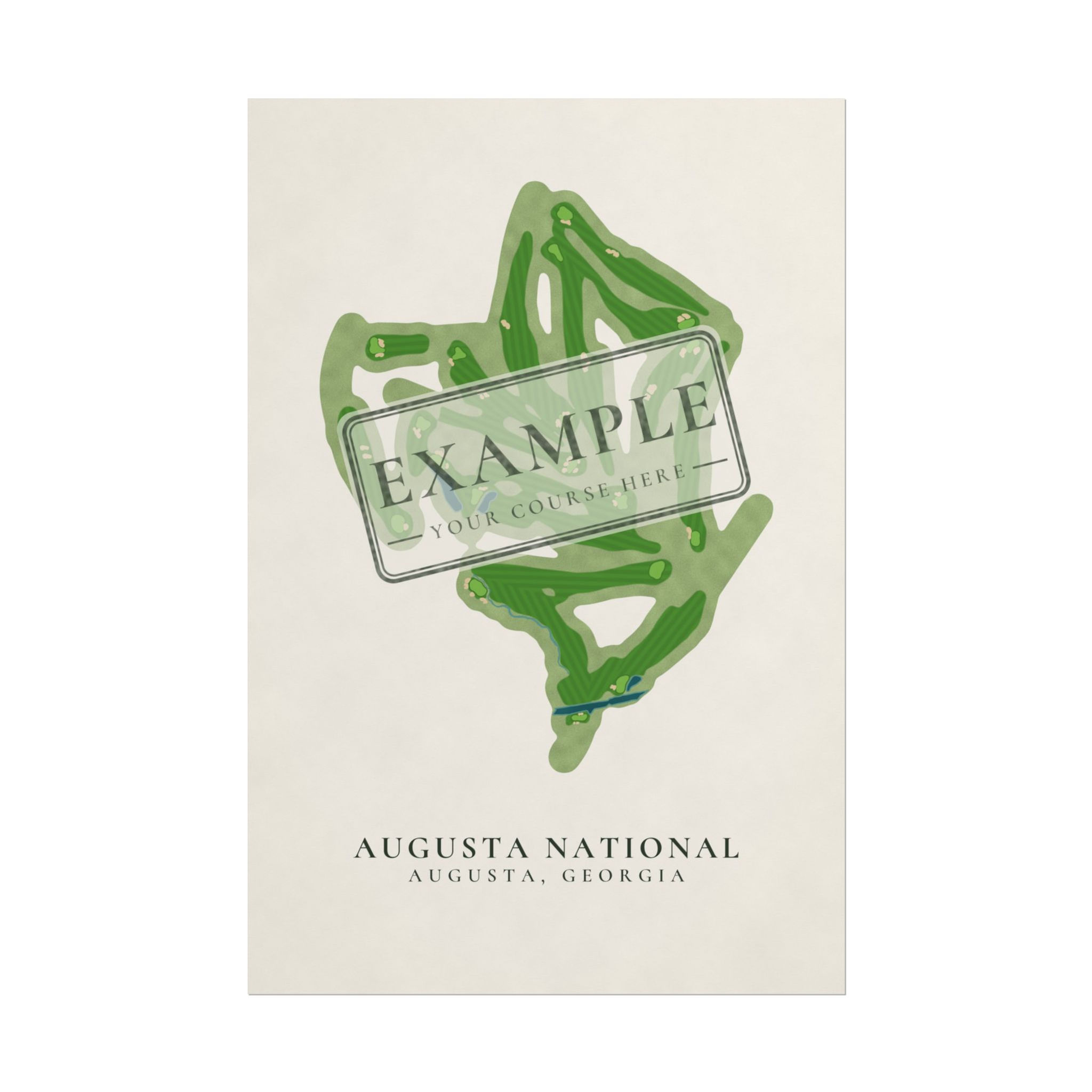 Custom Golf Course Map Poster, Your Home Course, Personalized Golf Art Print