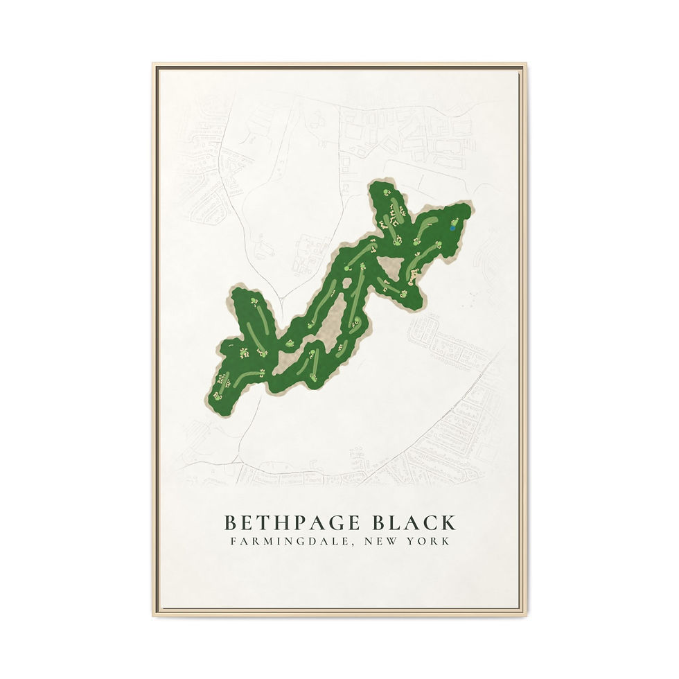 Thumbnail: Bethpage Black Framed Canvas Golf Course Map, Farmingdale NY Golf Wall Art