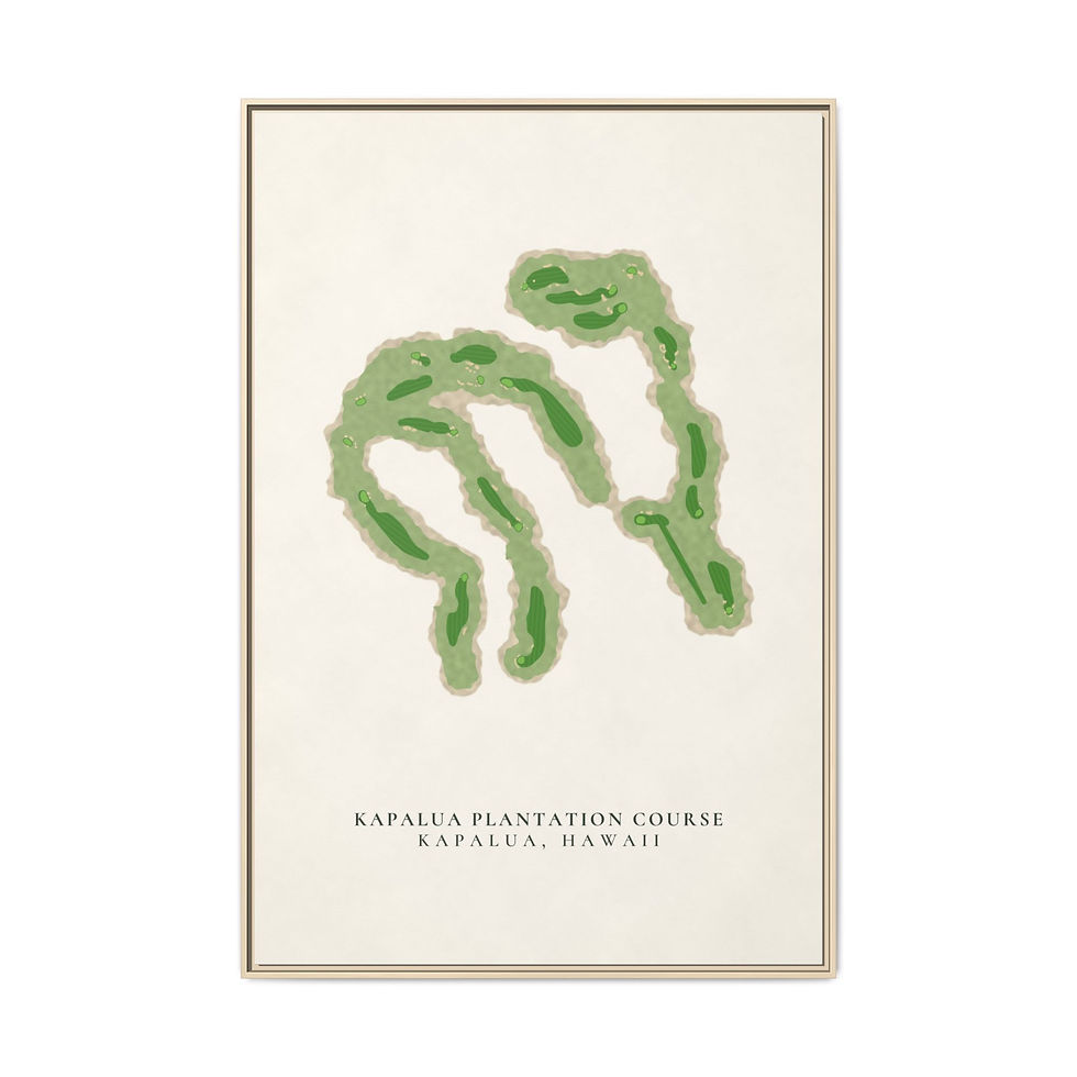 Thumbnail: Kapalua Plantation Course Framed Canvas Map, Kapalua HI Golf Wall Art